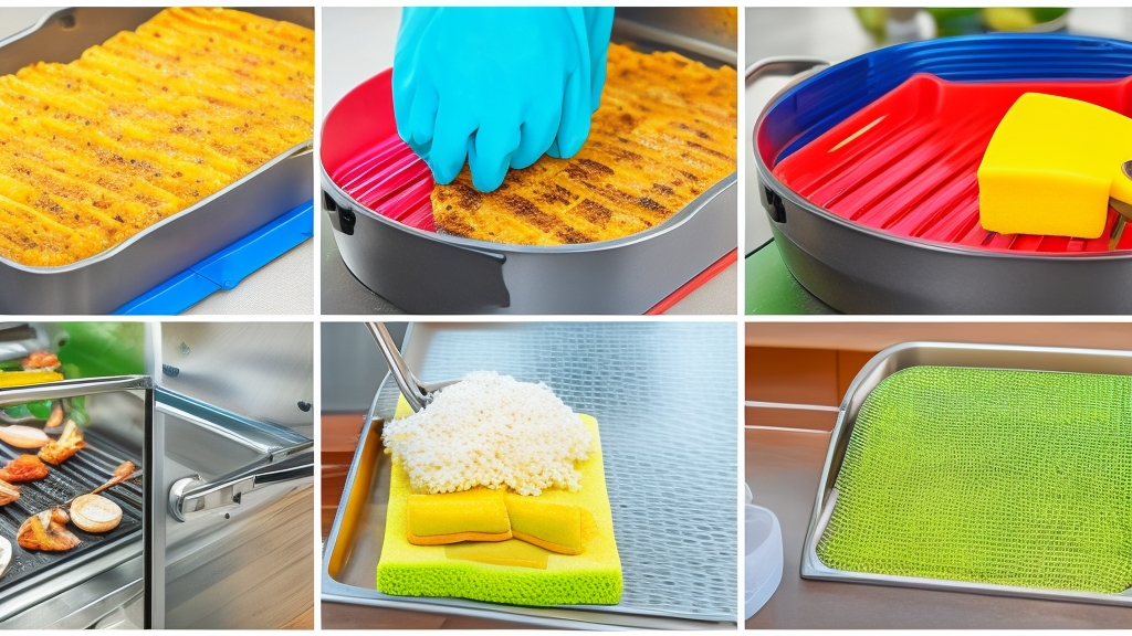 Grillsütő típusok tisztítási folyamata lépésről lépésre kontakt grill puha szivaccsal grillsütő lap zsírfogó tálca eltávolítással